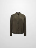 Dolman Sleeve Cupro Blouse-Olive