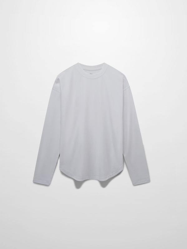 Oversized Rounded Hem T-Shirt-White
