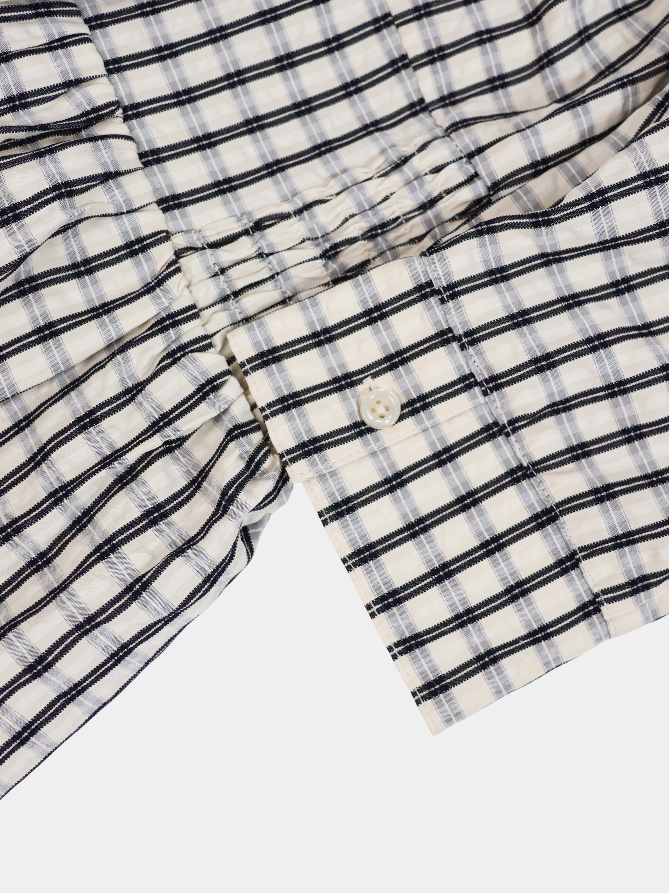 Plaid Peplum Dress-Black and White