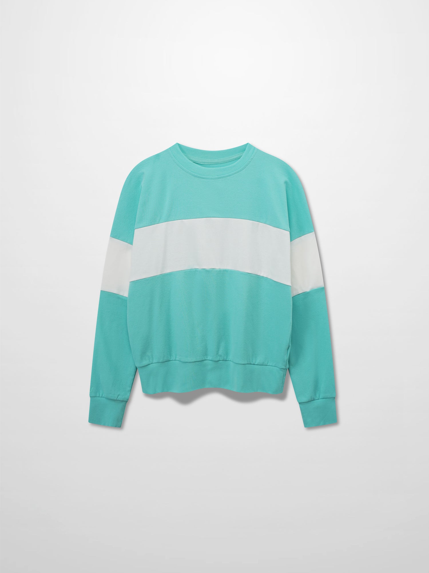 Wide Stripe Bomber-Aqua/White
