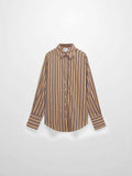 Striped Cotton Blouse-Tan Stripe