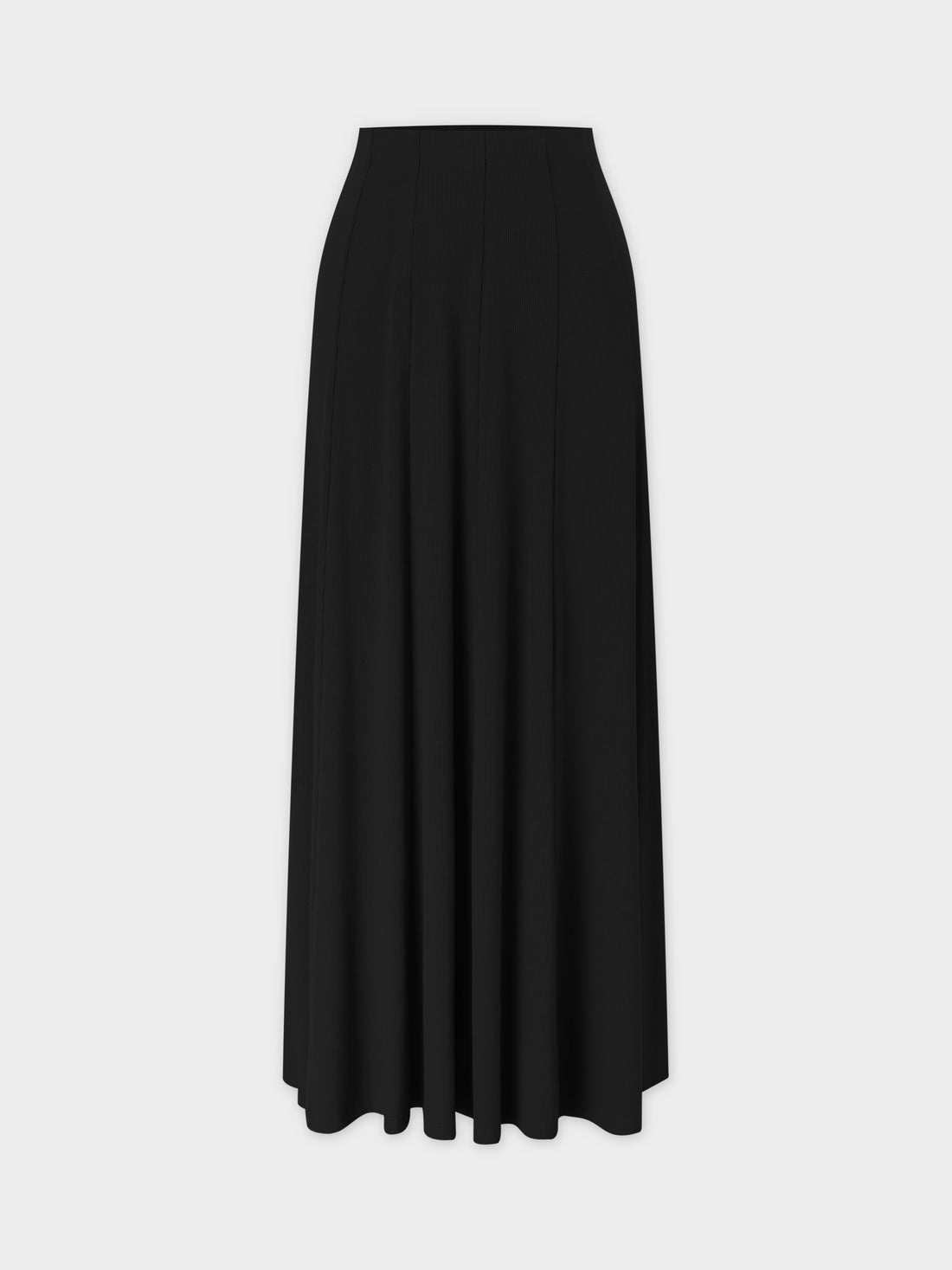 Panel Ribbed Skirt-Black