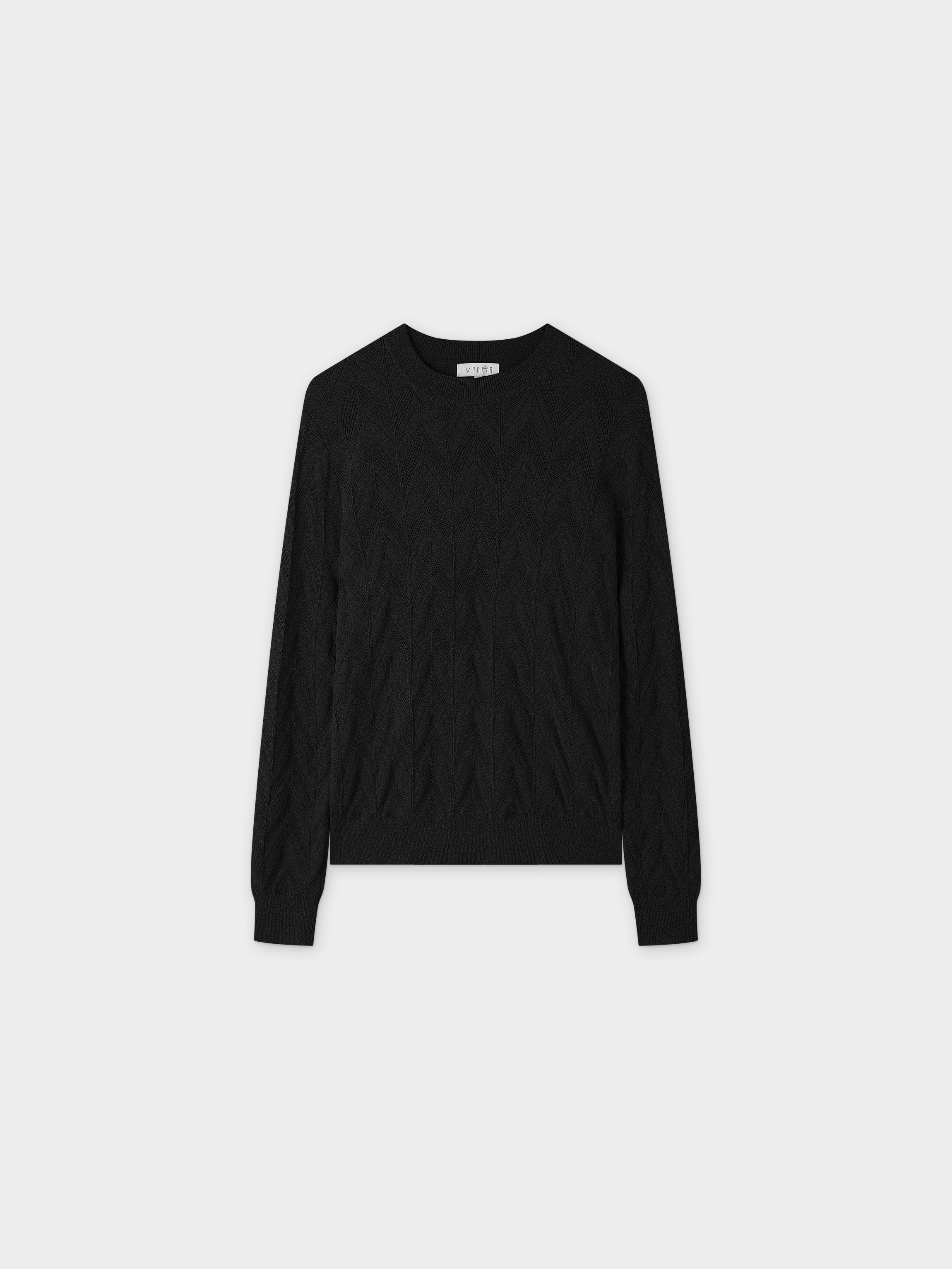 Wave Stripe Sweater-Black