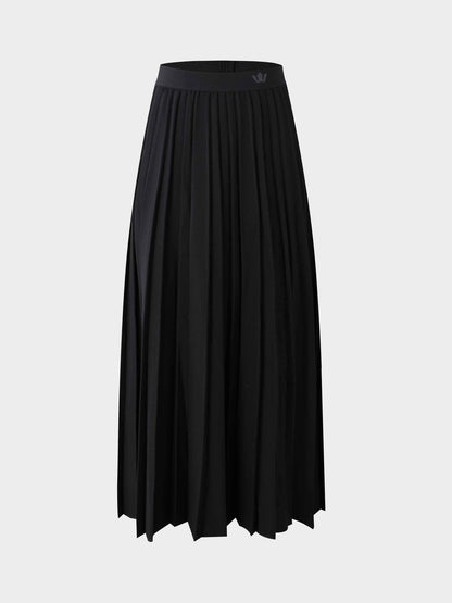 Marni Pleated Skirt 37"-Black/Dark Grey