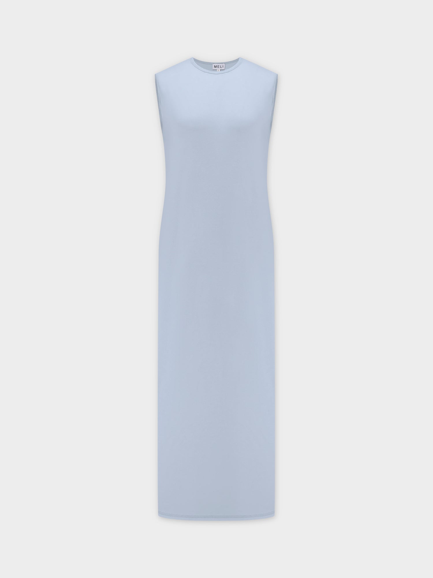 Basic T-Shirt Slip Dress-Light Blue