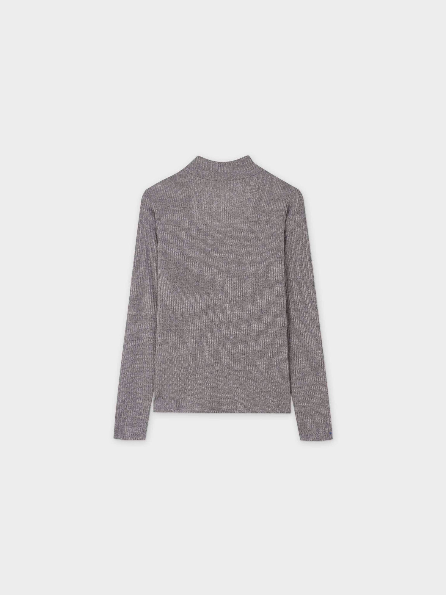 Textured Stretch Turtleneck-Grey