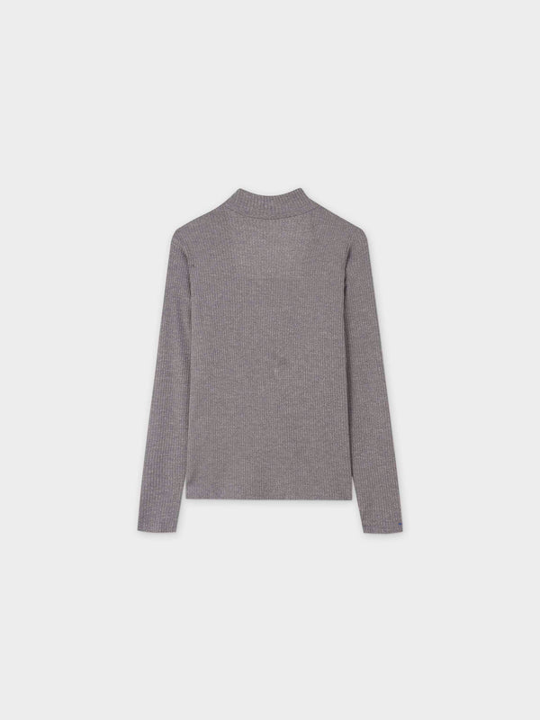 Textured Stretch Turtleneck-Grey