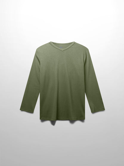 RIBBED HIGH V 3Q-CAMOUFLAGE GREEN