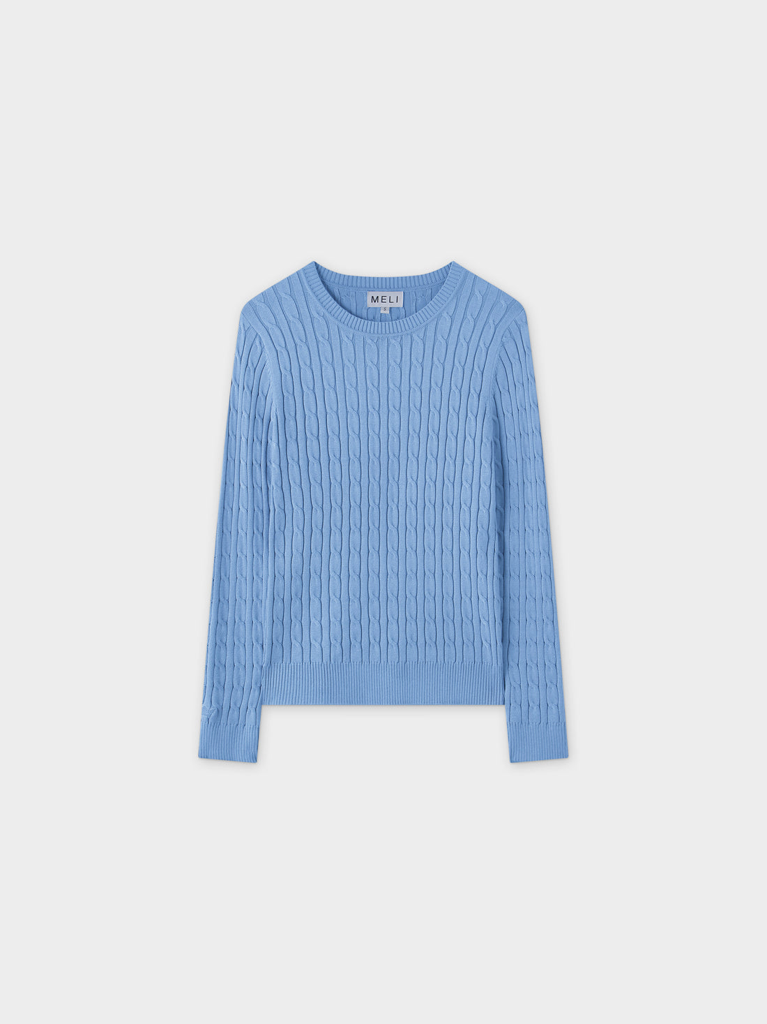 Knit Cable Sweater-Periwinkle