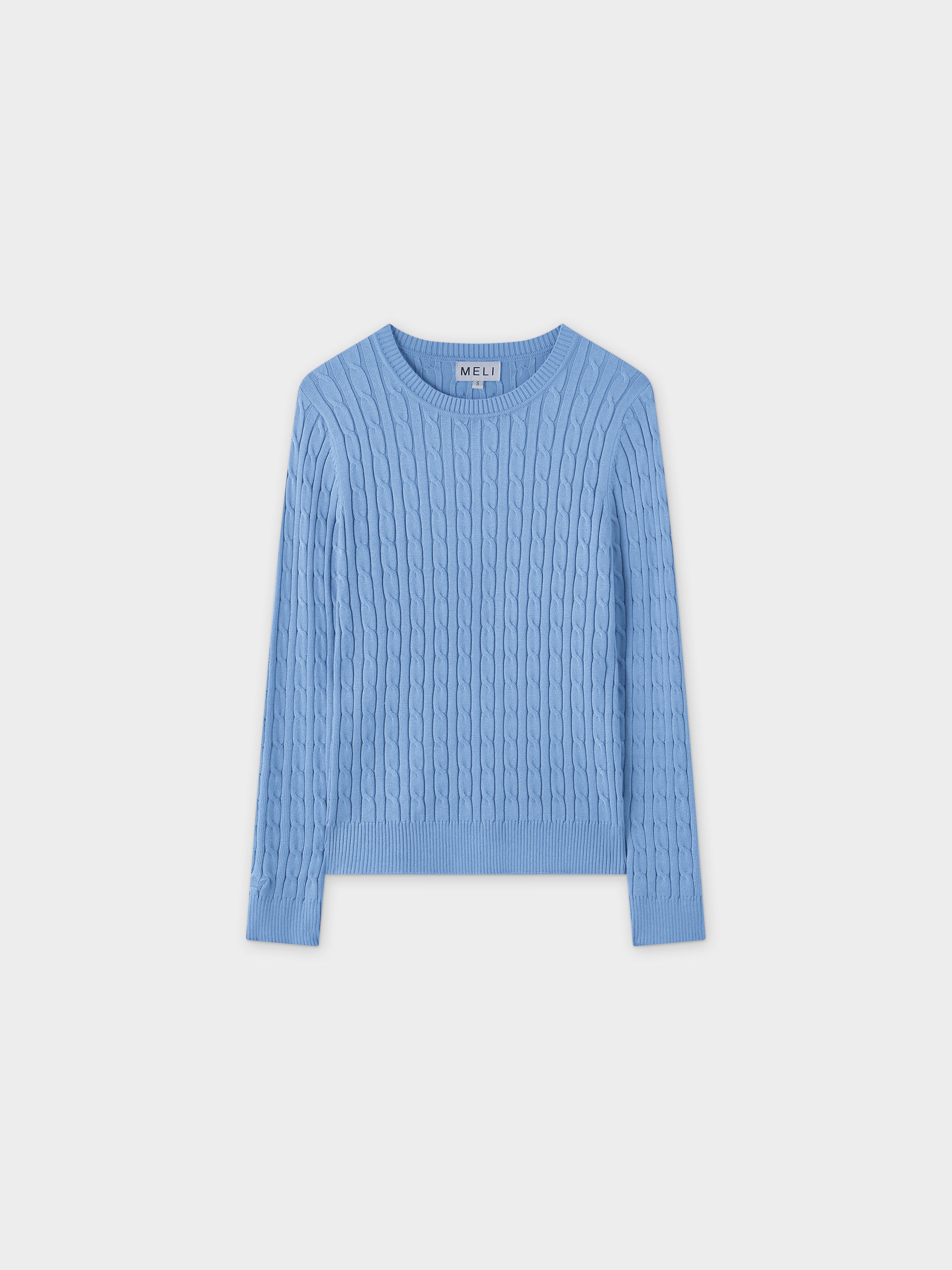 Knit Cable Sweater-Periwinkle