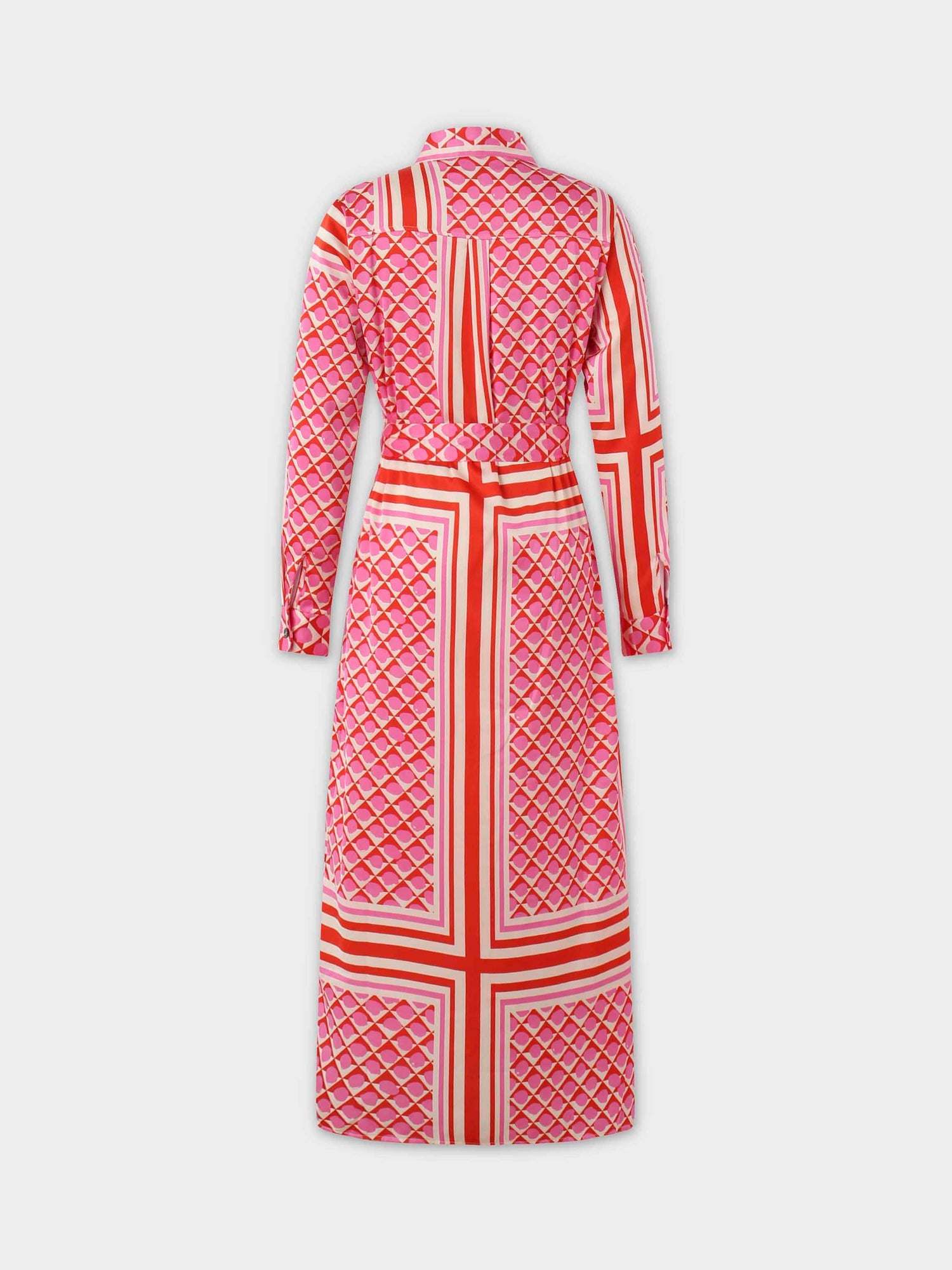 Long Shirtdress-Geo Pink