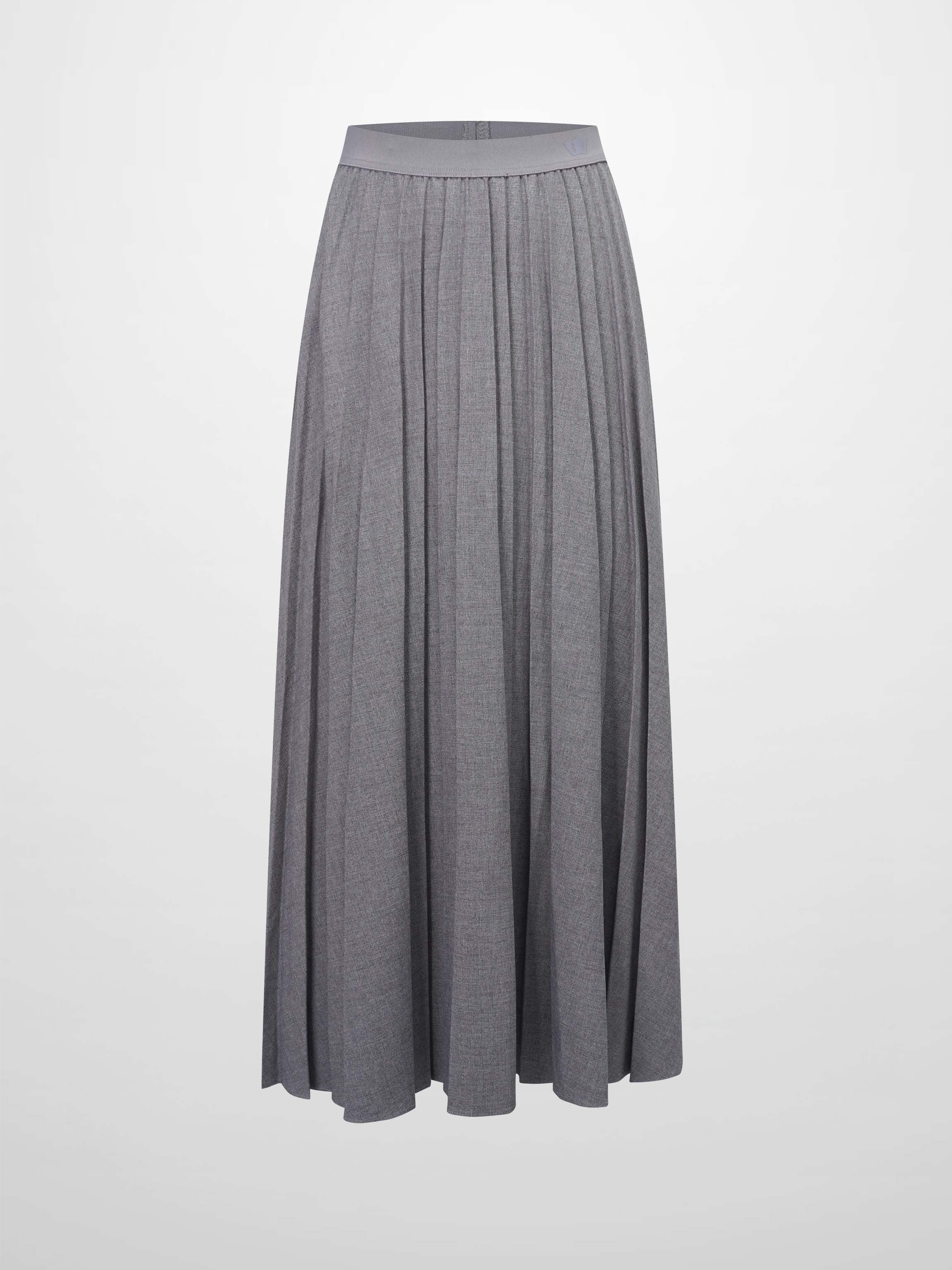 Marni Pleated Skirt 37&quot;-Heathered Grey