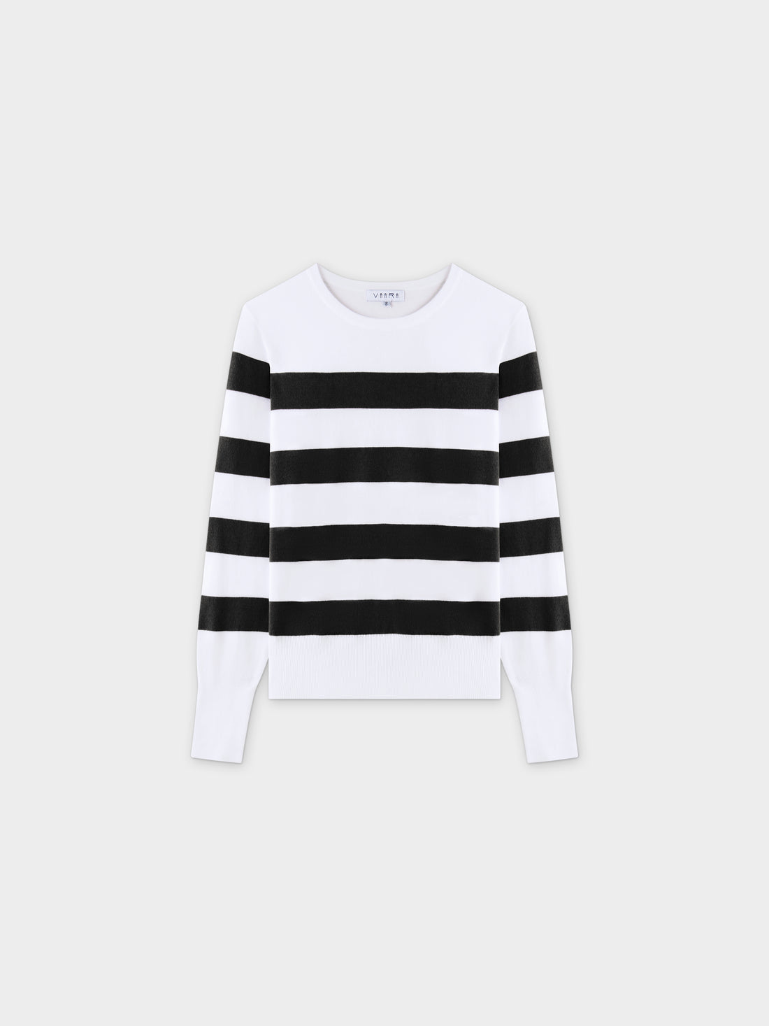 Striped Cotton Sweater-Black