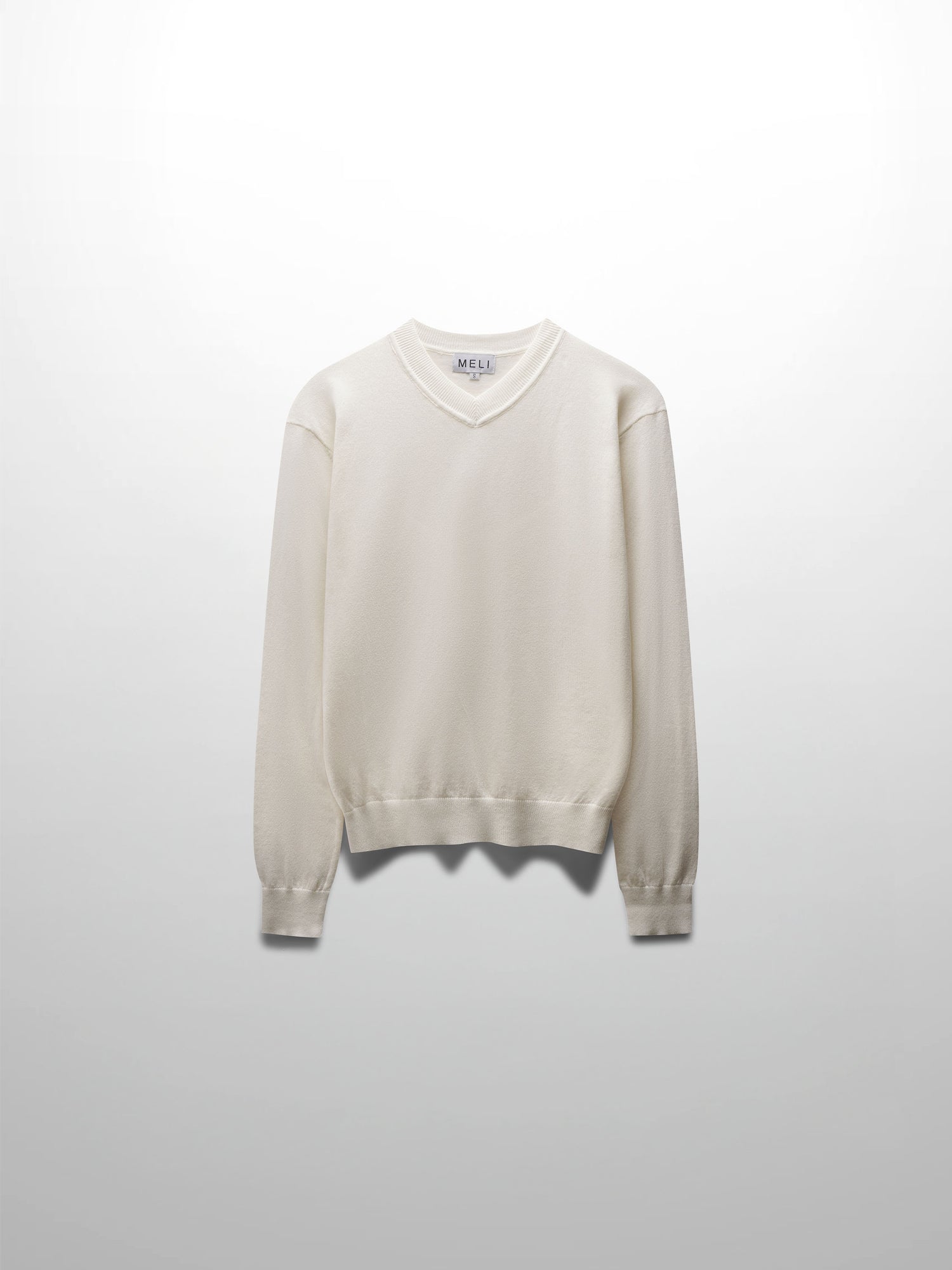 High V Lightweight Sweater-Ivory