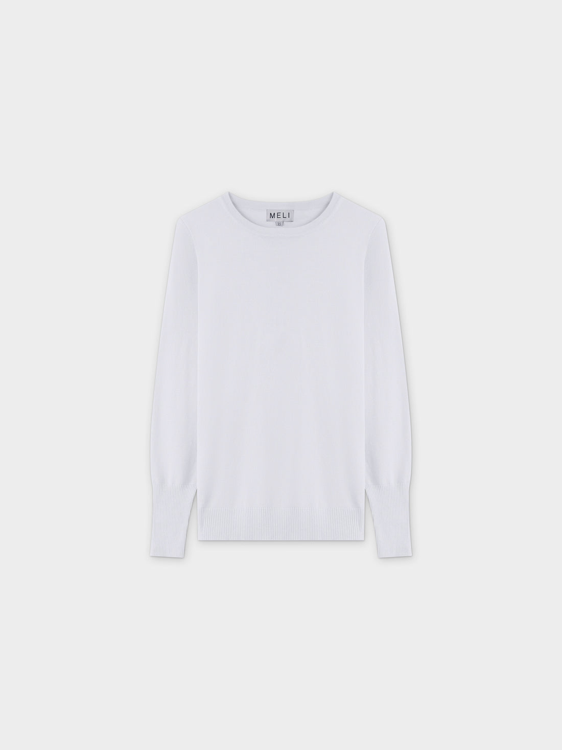 Basic Crew Sweater LS-White