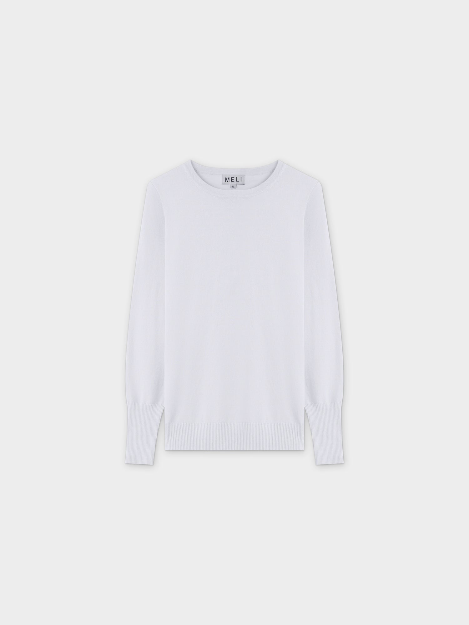 Basic Crew Sweater LS-White