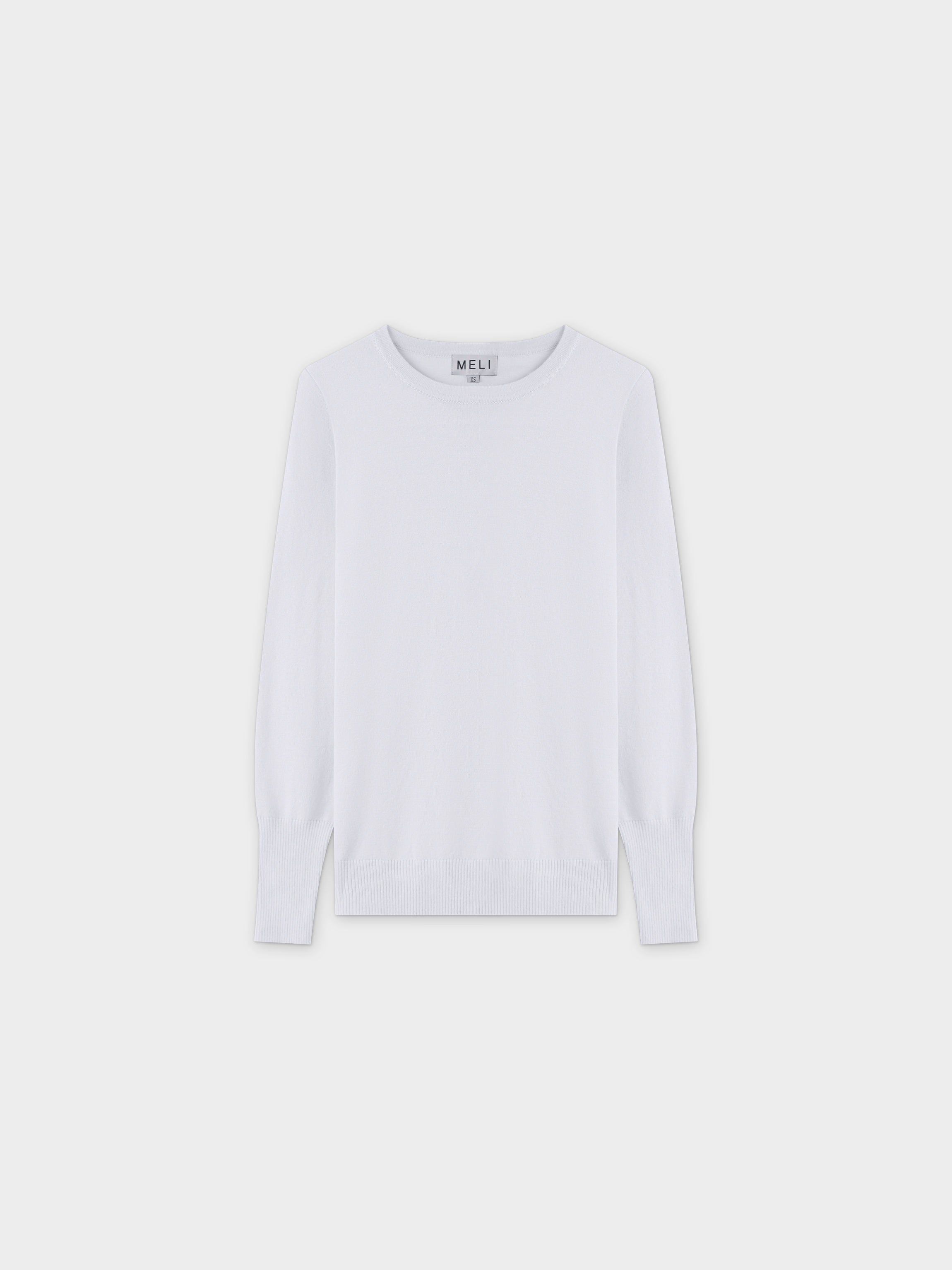 Basic Crew Sweater LS-White