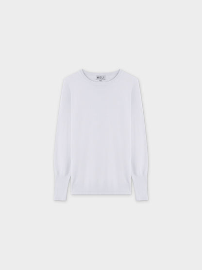 Basic Crew Sweater LS-White