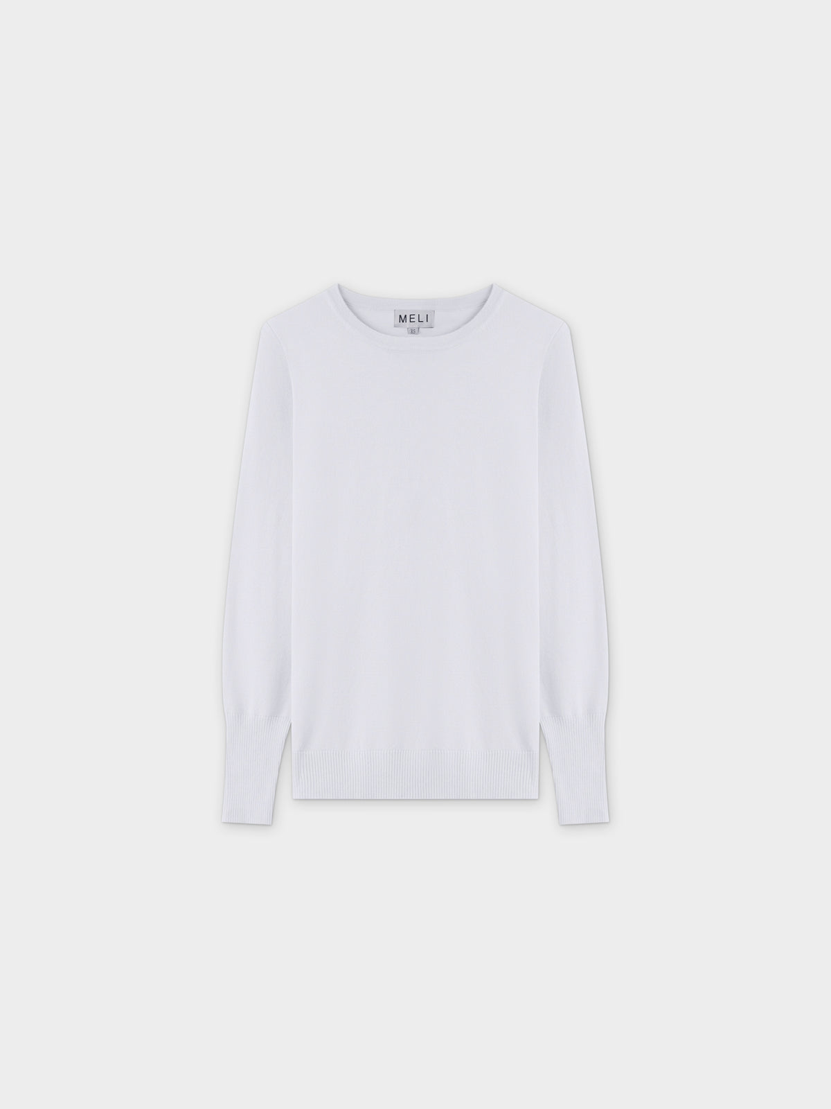 Basic Crew Sweater LS-White