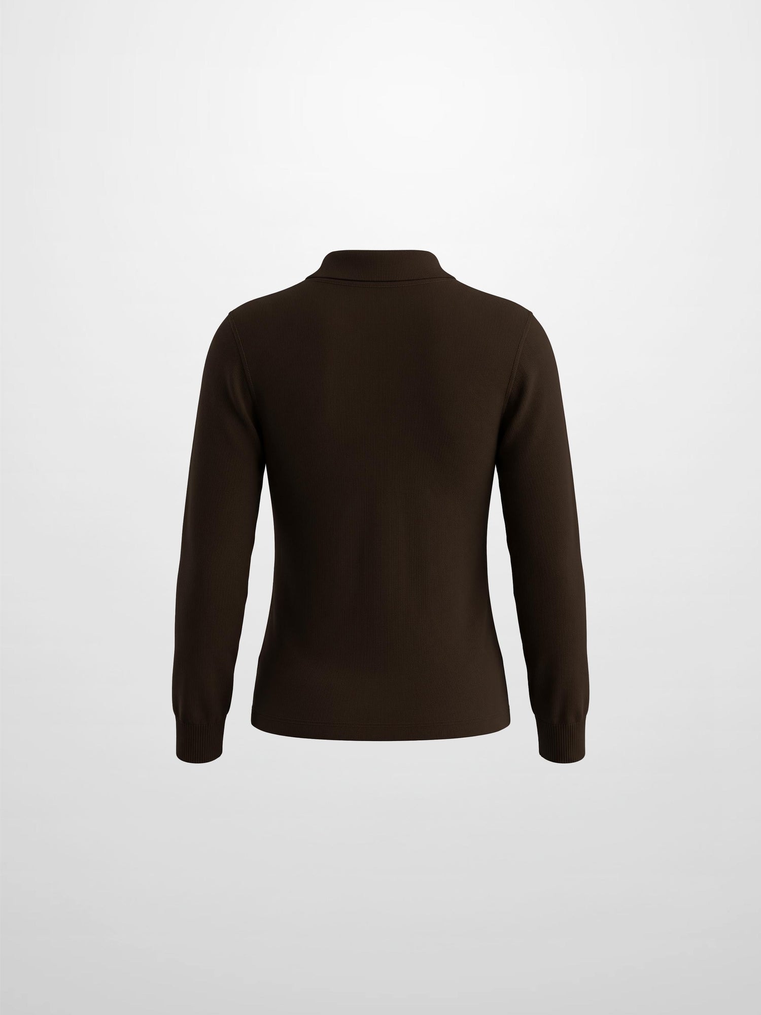 Asymmetrical Button Collar Sweater - Brown
