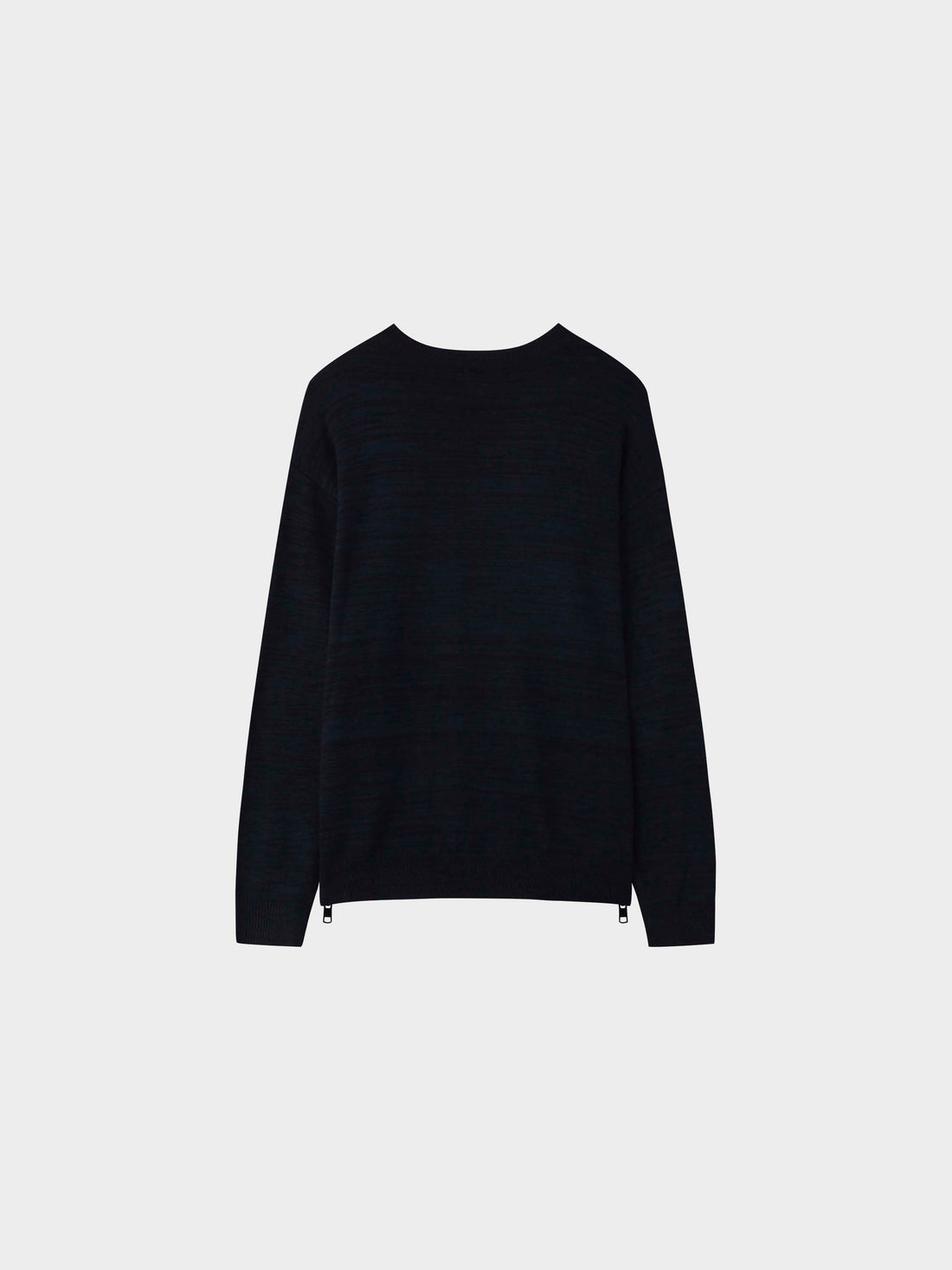 Side Zipper Sweater-Black/Blue