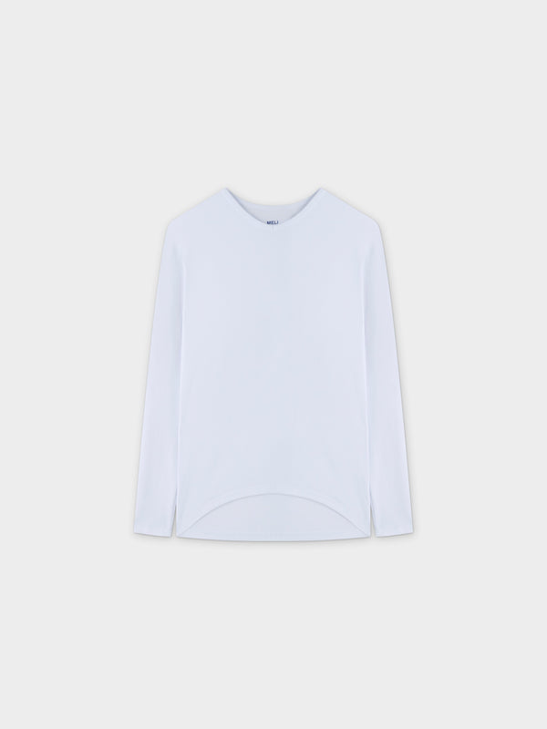 RIB DOLMAN V TEE-WHITE