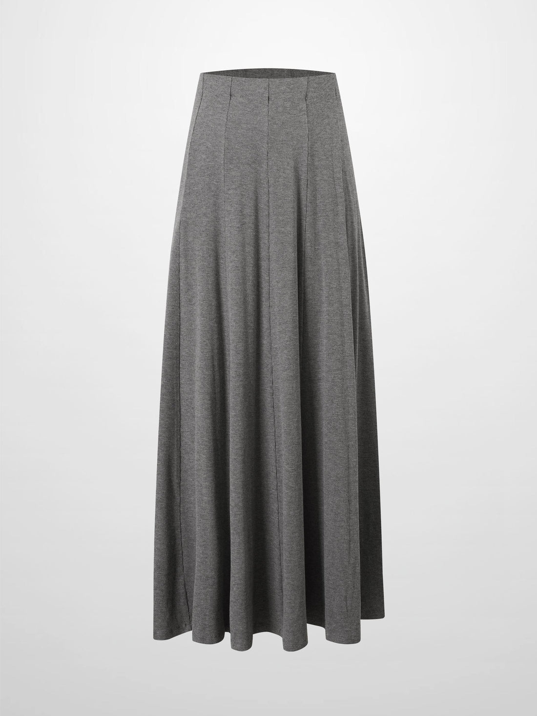 Panel Ribbed Skirt-Heathered Grey