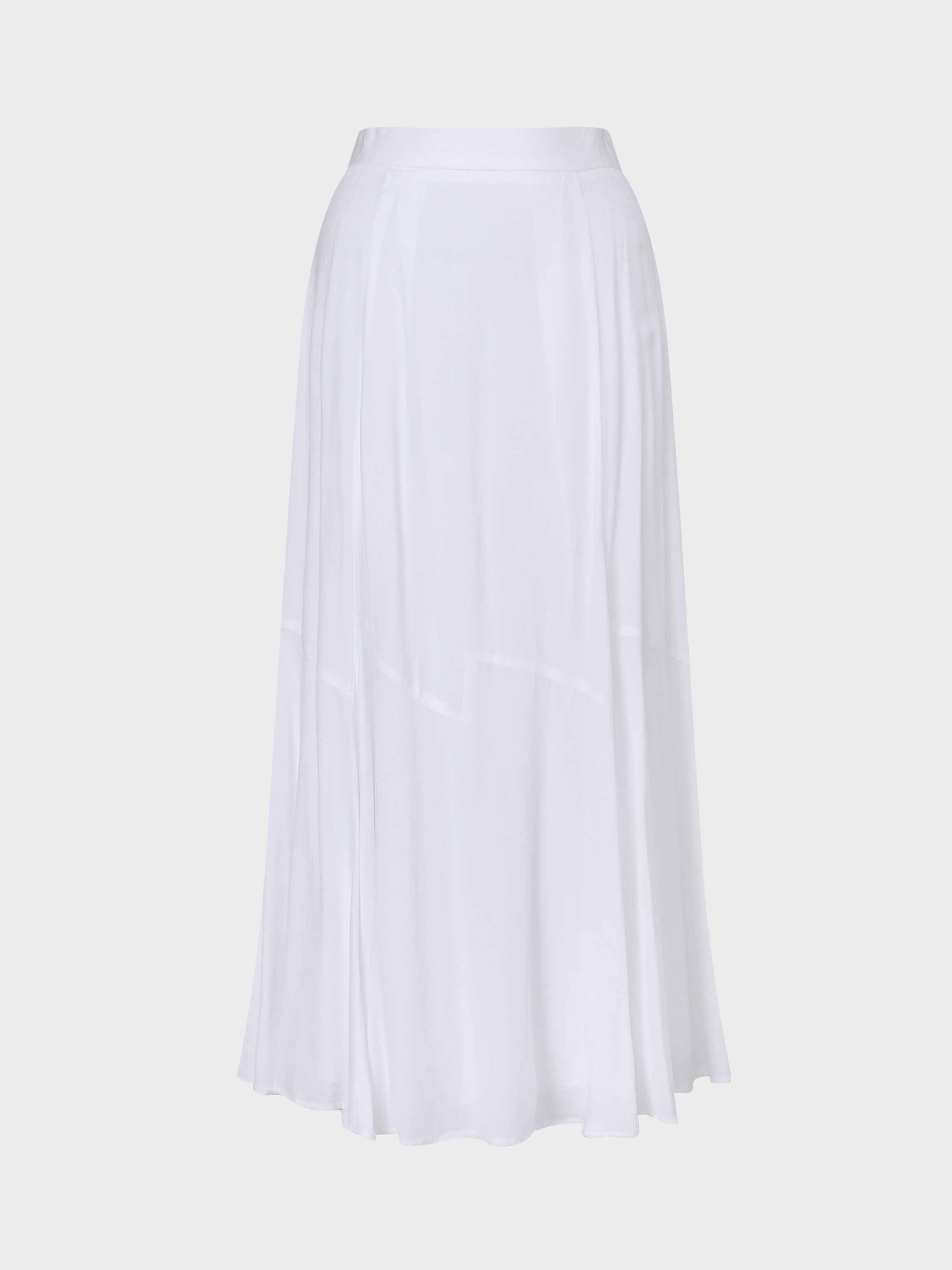 TRUMPET FLARE SKIRT-WHITE