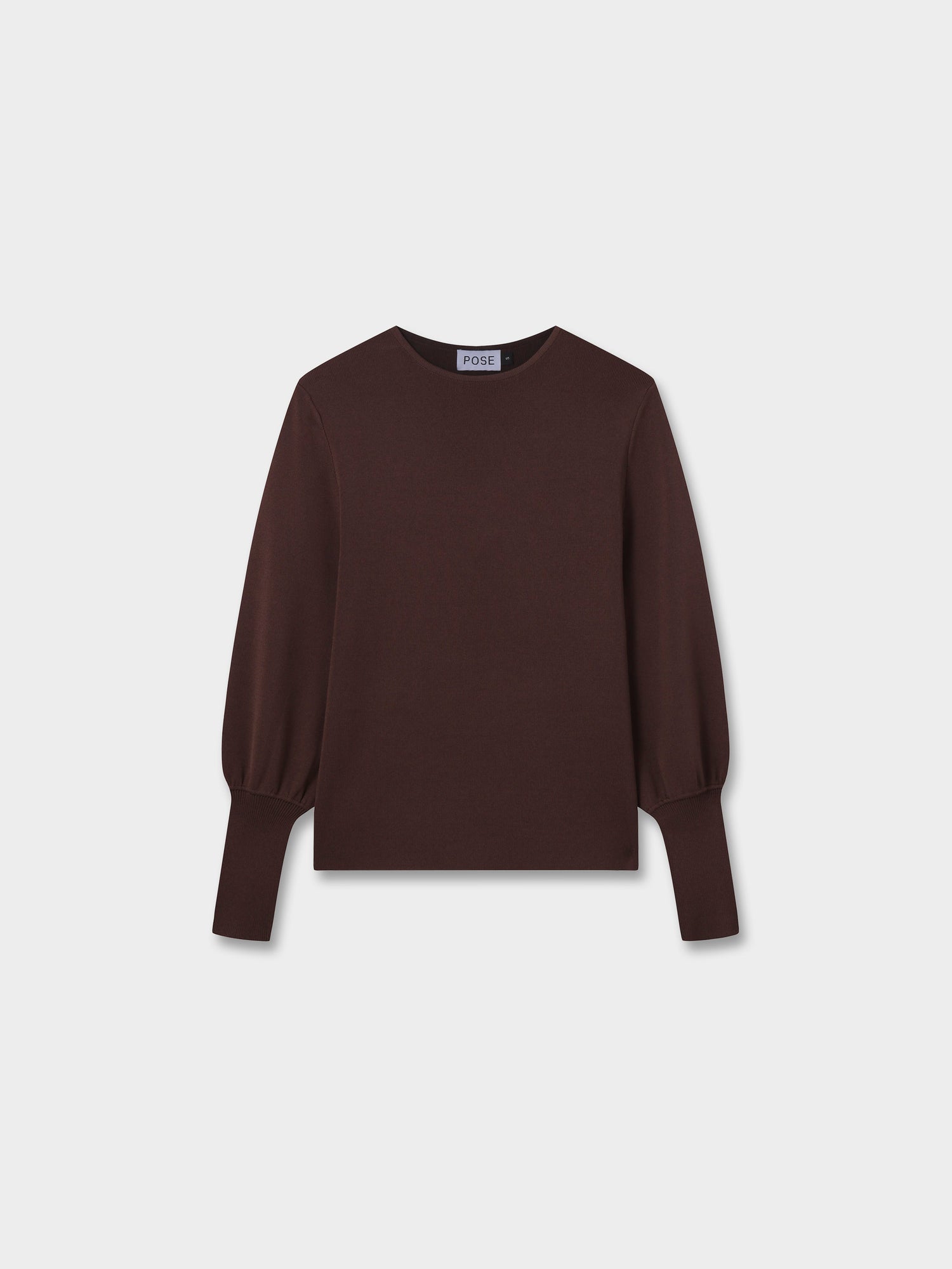 High Cuff Sweater-Brown