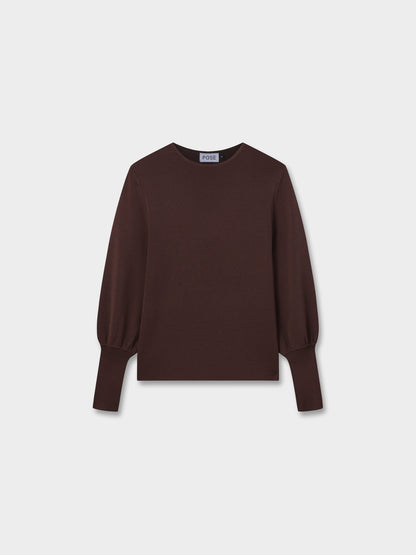 High Cuff Sweater-Brown