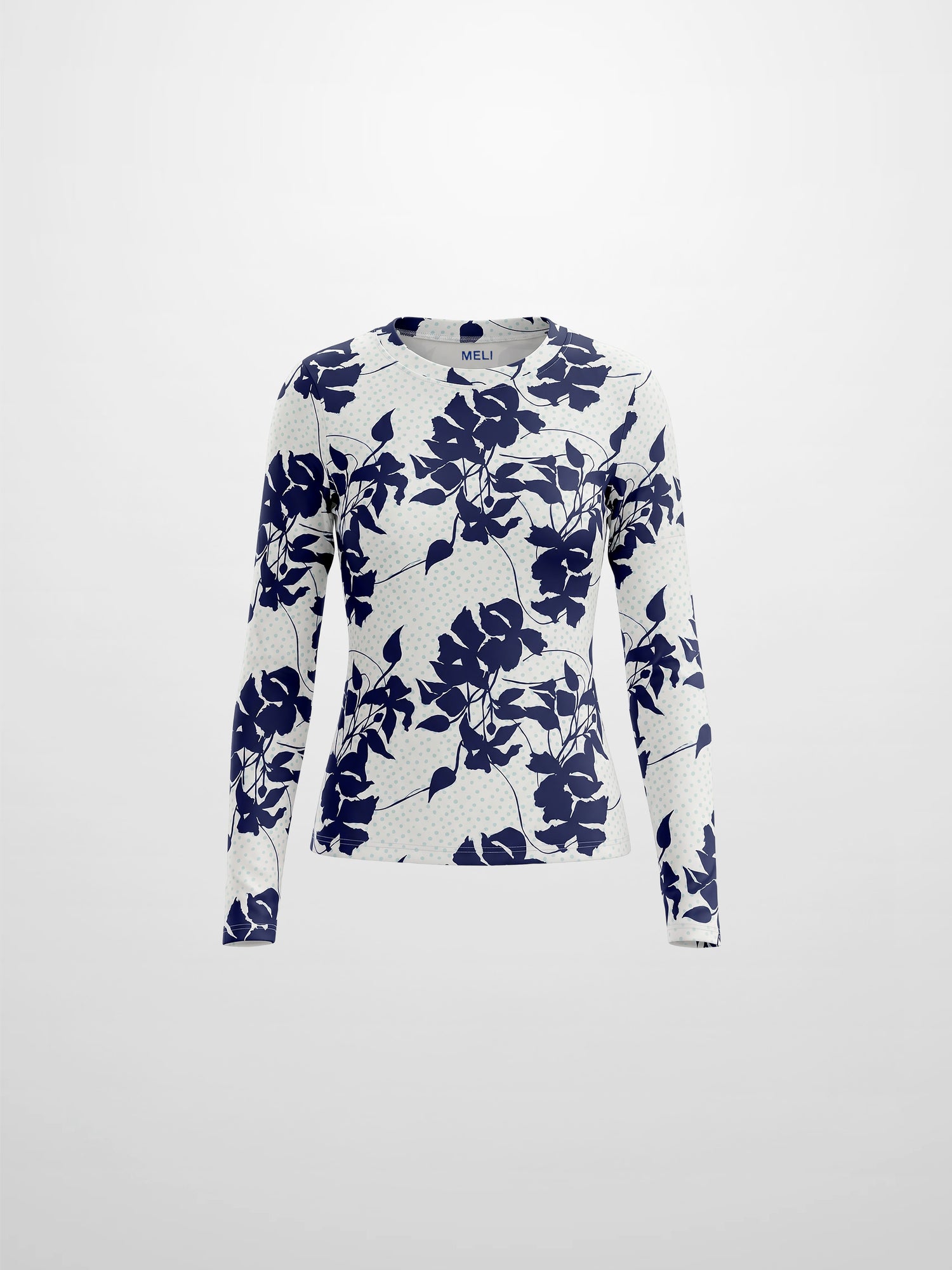 Basic Printed T-shirt-Polka Dot Floral