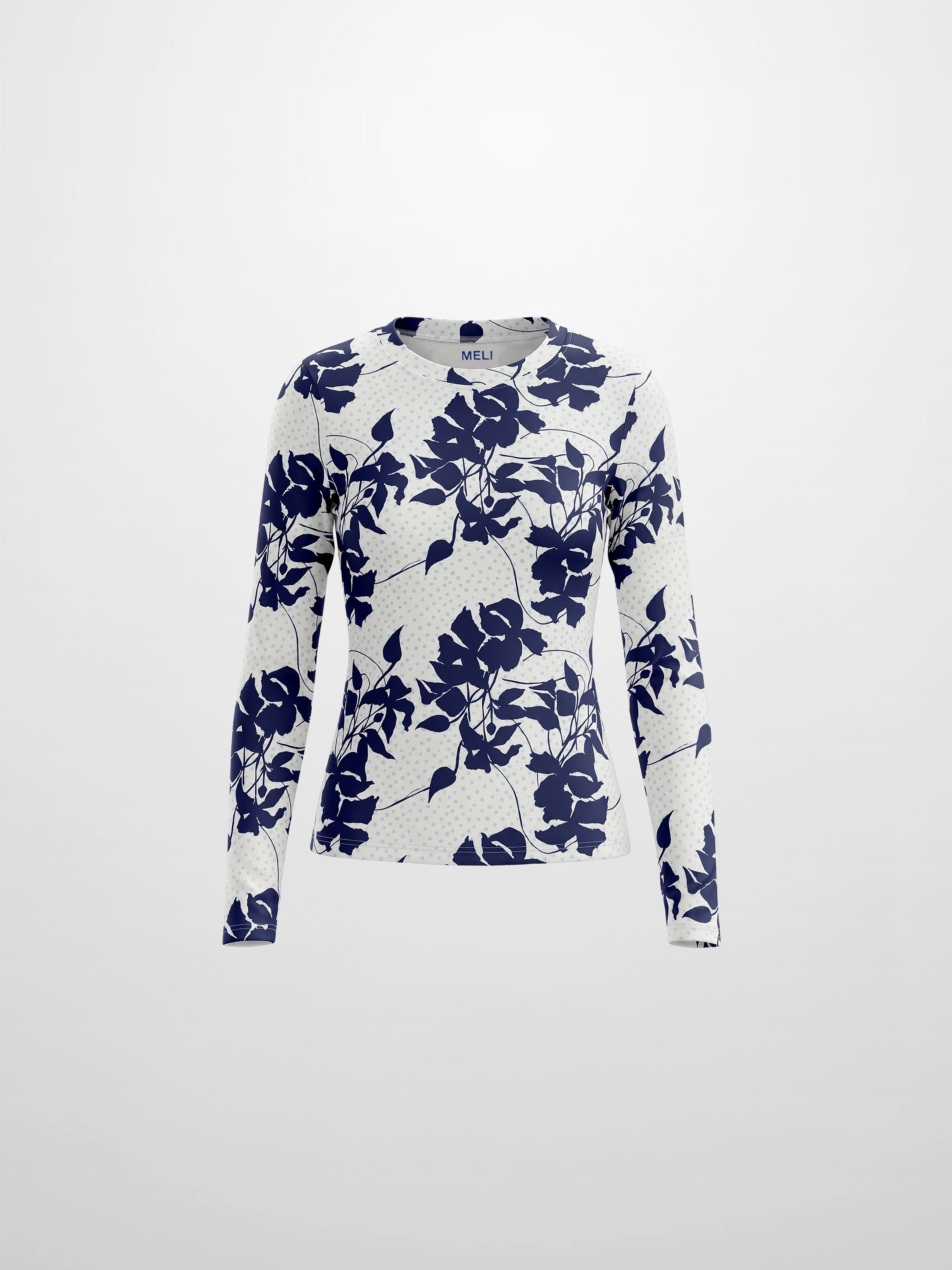 Basic Printed T-shirt-Polka Dot Floral