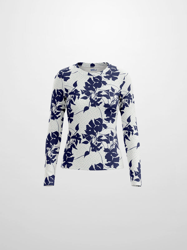 Basic Printed T-shirt-Polka Dot Floral