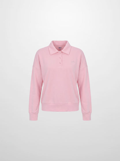 Collared Bomber Tee-Soft Pink