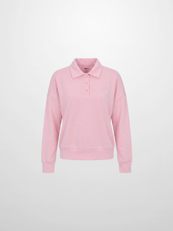 Collared Bomber Tee-Soft Pink