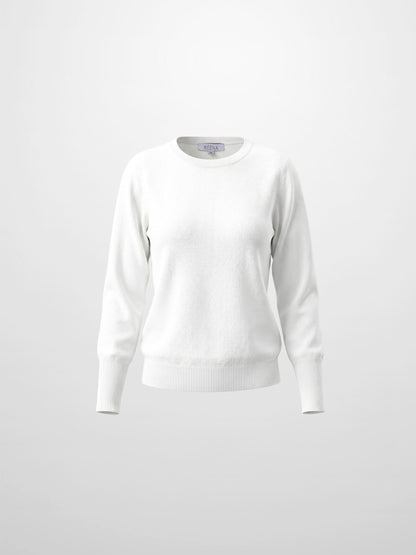 High Cuff Crew Sweater-Ivory