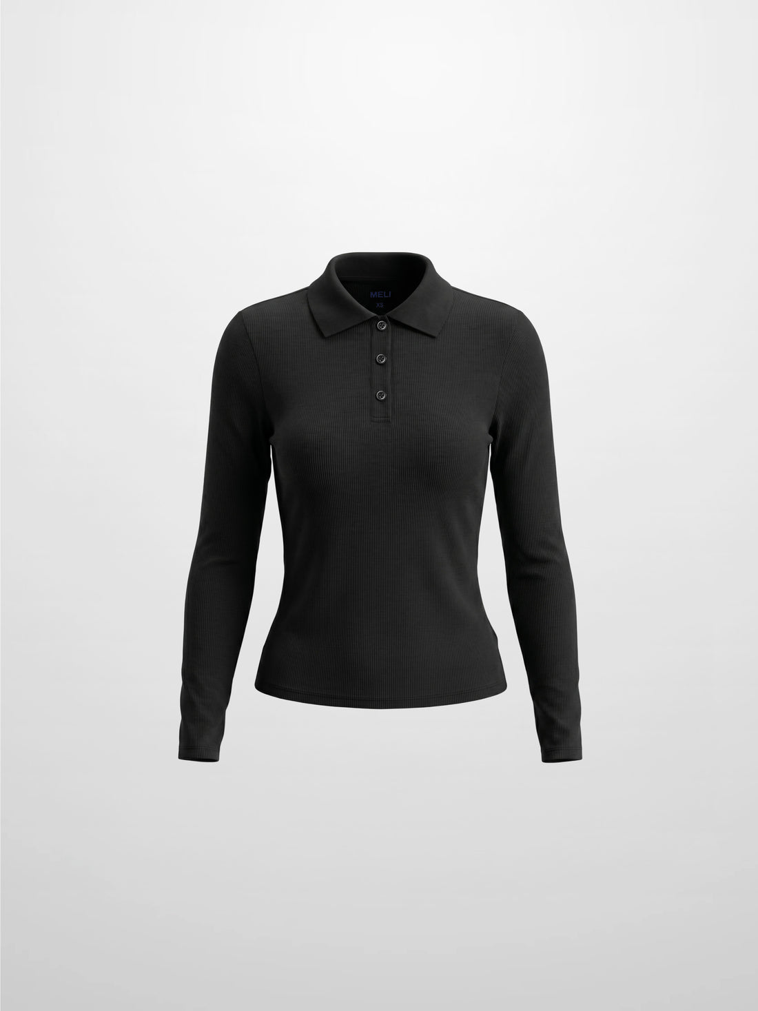 Heathered Collared Tee-Black