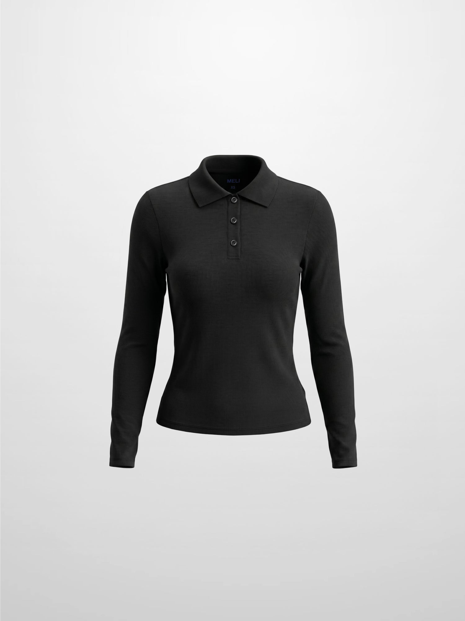 Heathered Collared Tee-Black
