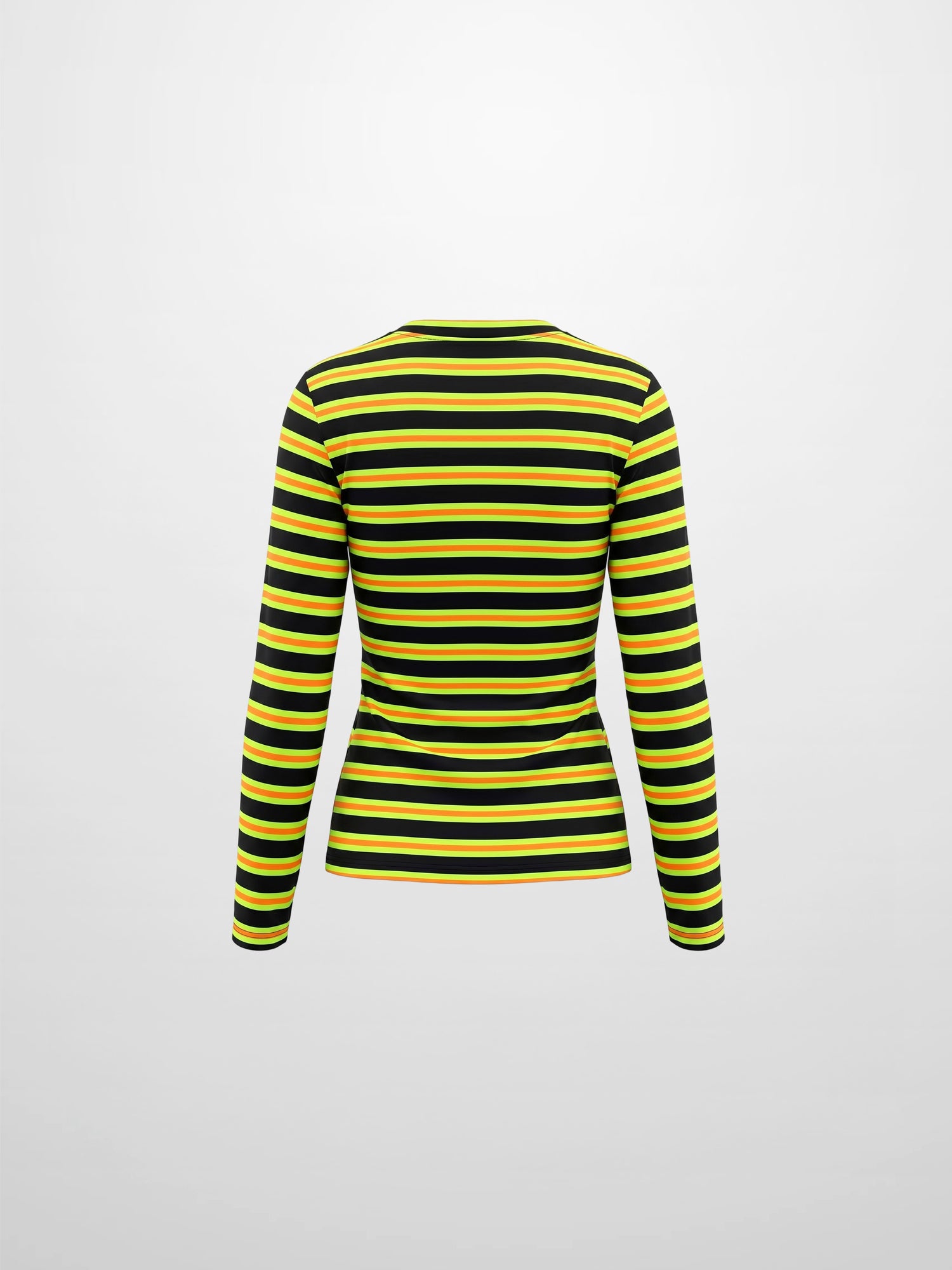 Embroidered Crown Striped Tee-Black/Yellow/Orange
