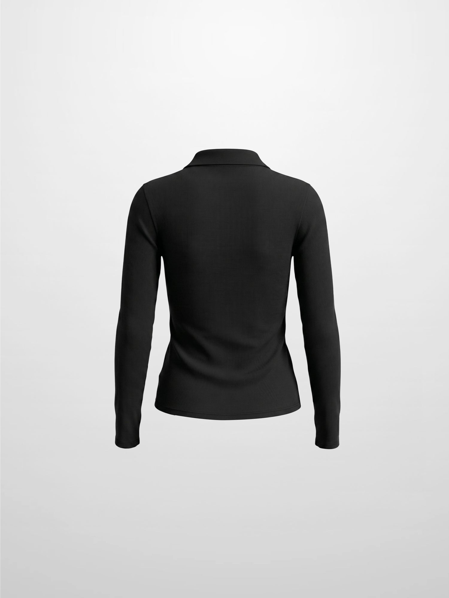 Heathered Collared Tee-Black
