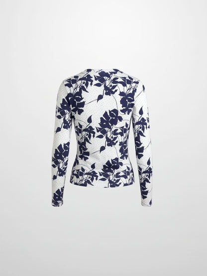 Basic Printed T-shirt-Polka Dot Floral