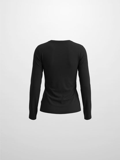 Center Seam High V Tee-Black