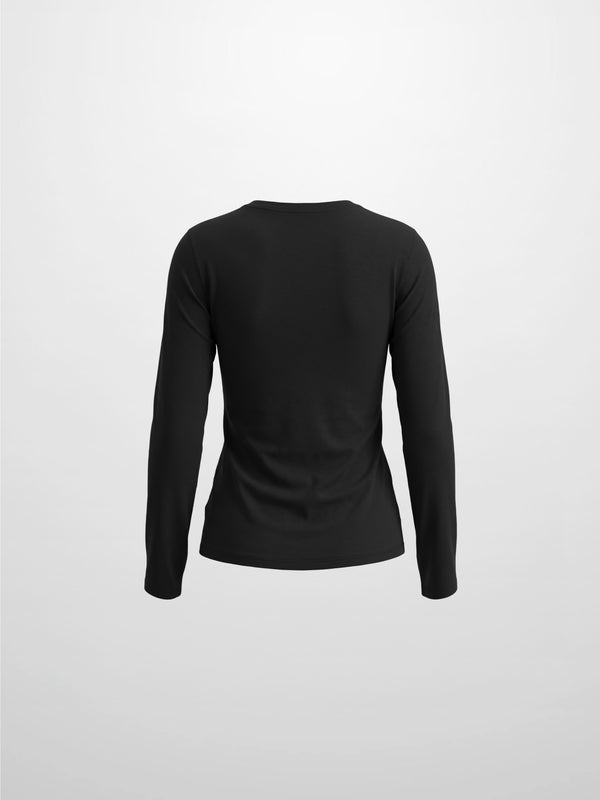 Center Seam High V Tee-Black