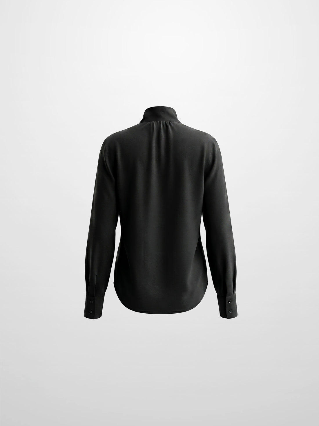 Fringe Bow Blouse-Black