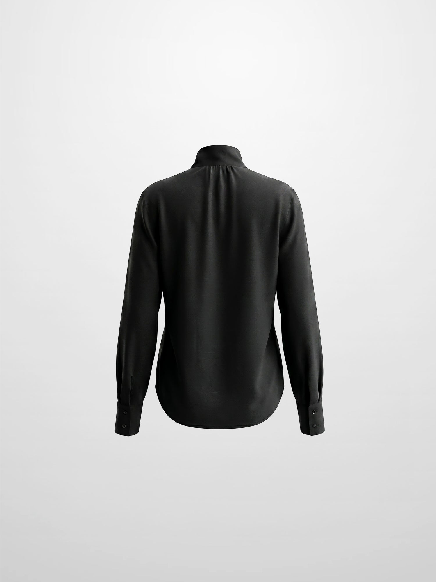 Fringe Bow Blouse-Black