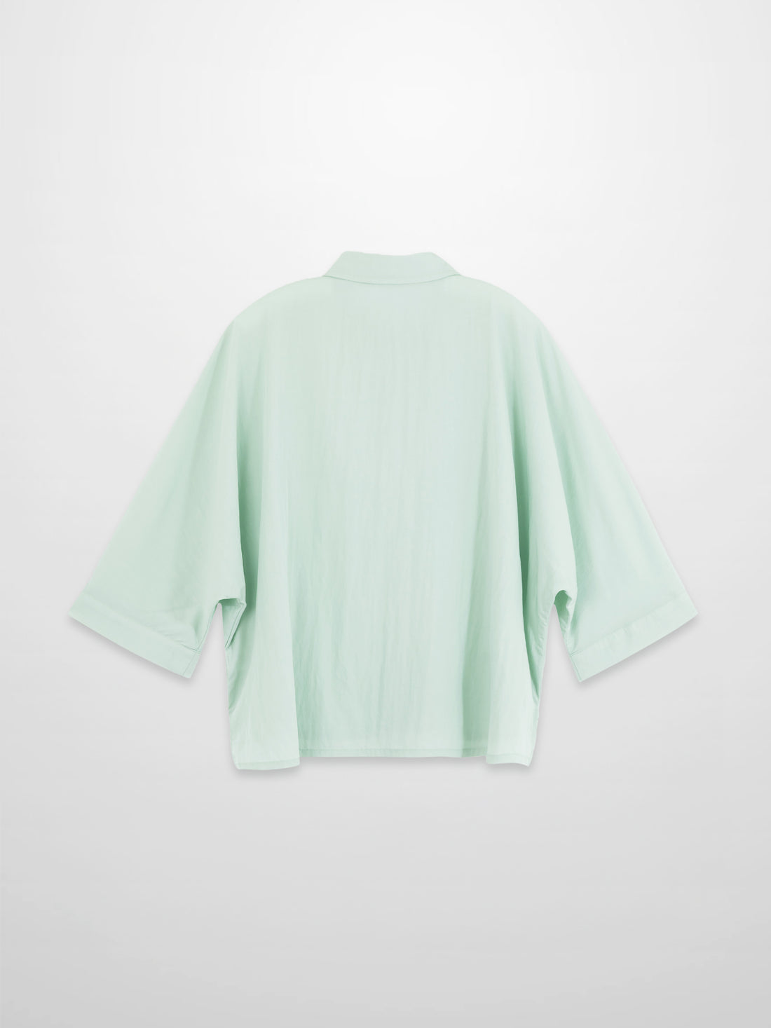 Boxy Dolman Sleeve Crinkle Blouse-Mint Green