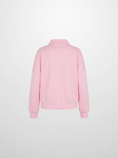 Collared Bomber Tee-Soft Pink