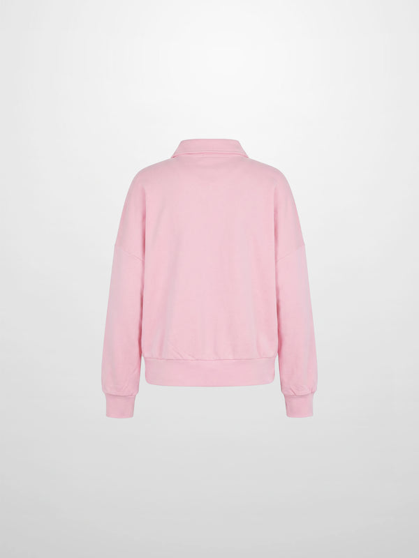 Collared Bomber Tee-Soft Pink