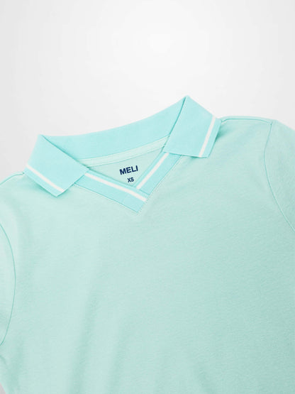 Collared High V T-Shirt-Mint