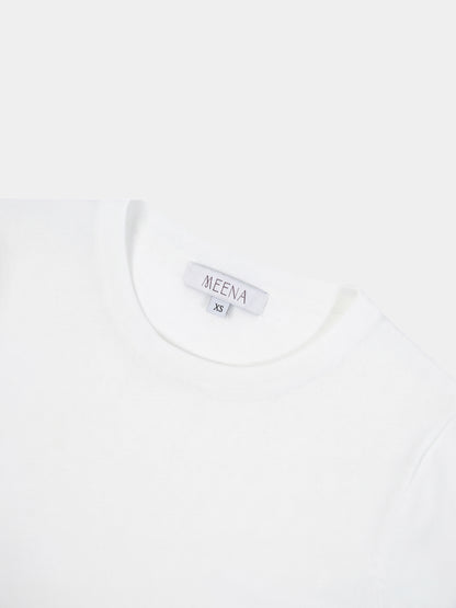 High Cuff Crew Sweater-Ivory